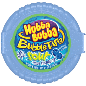 Hubba Bubba Tape Sour Blue Raspberry 56g (12 Per Outer)