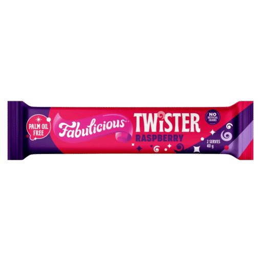 RJ’s Fabulicious Raspberry Twister 40g (24 Per Outer)