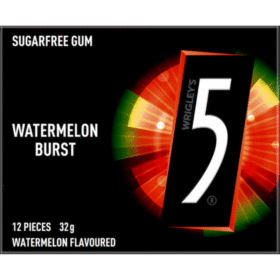5 GUM WATERMELON BURST Sugarfree Chewing Gum 32 g (10 Per Outer)
