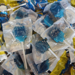 Blue Paintbrush Lollipop 40pcs (1 Per Outer)