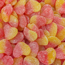 Damel Sour Peach Hearts 2kg (1 Per Outer)