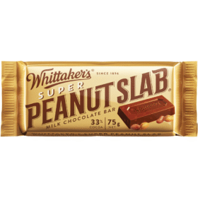 Whittaker’s Chocolate Super Peanut Slab 75g (30 Per Outer)