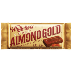 Whittaker’s Chocolate Super Almond Gold Slab 75g (30 Per Outer)