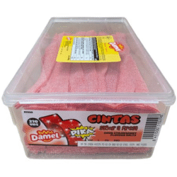 Damel Sour Strawberry Belts 210 Pieces (1 Per Outer)