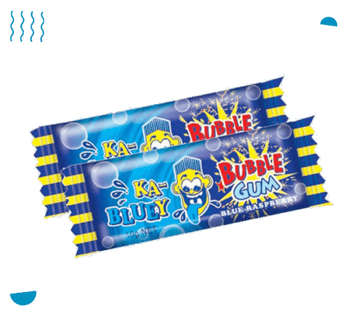 Ka Bluey Blue Bubble Gum 9g Bag (200 Per Outer)