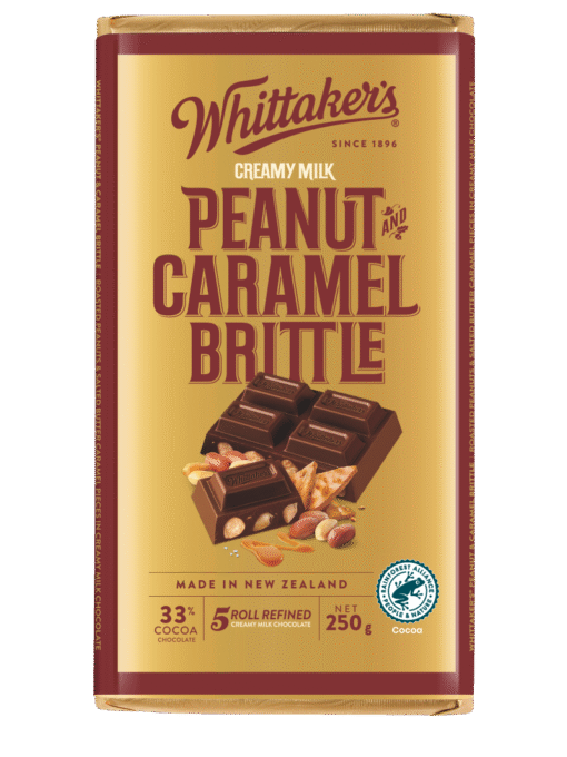 Whittakers Block Peanut Caramel Brittle 250g (12 Per Outer)