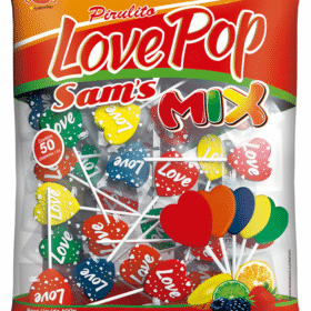 Love Pop Sam's Mix Heart Lollipops Bag 600g (22 Per Outer)