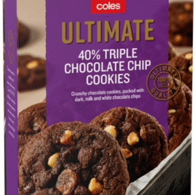 Coles 40% Triple Chocolate Cookies 400g (12 Per Outer)