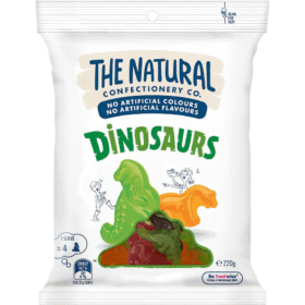 The Natural Confectionery Co. Dinosaurs 220g (18 Per Outer)