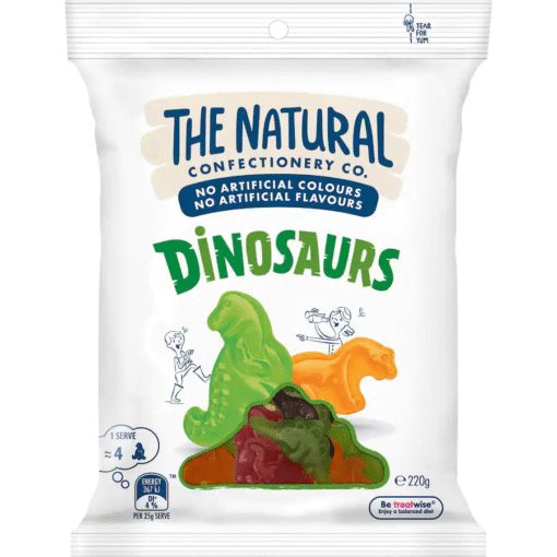 The Natural Confectionery Co. Dinosaurs 220g (18 Per Outer)