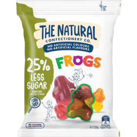 The Natural Confectionery Co. 25% Less Sugar Frogs 220g (18 Per Outer)