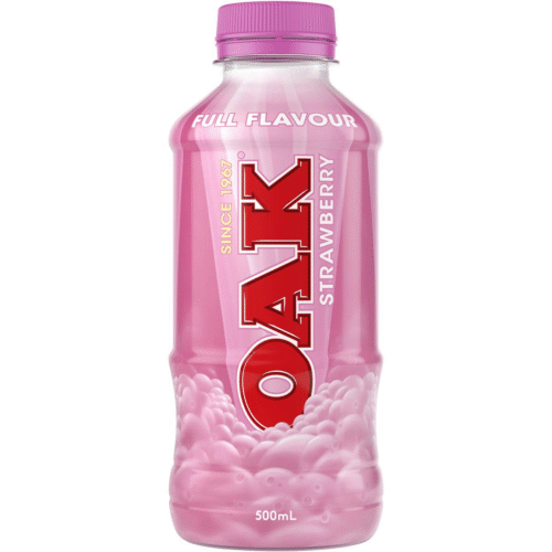 Full Flavour Oak Strawberry Milk 500ml (6 Per Outer)