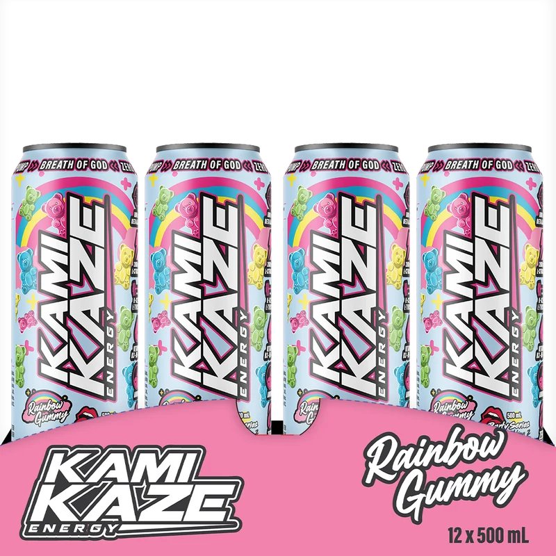 Kamikaze Energy Rainbow Gummy Drink 500mL (12 Per Outer) - Image 2