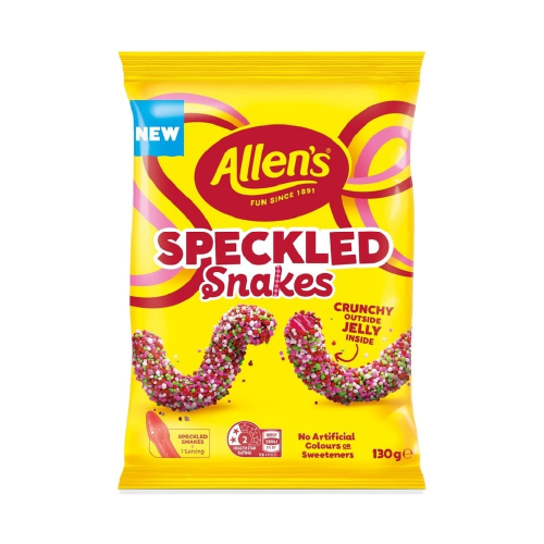 Allen’s Speckled Snakes 130g (10 Per Outer)