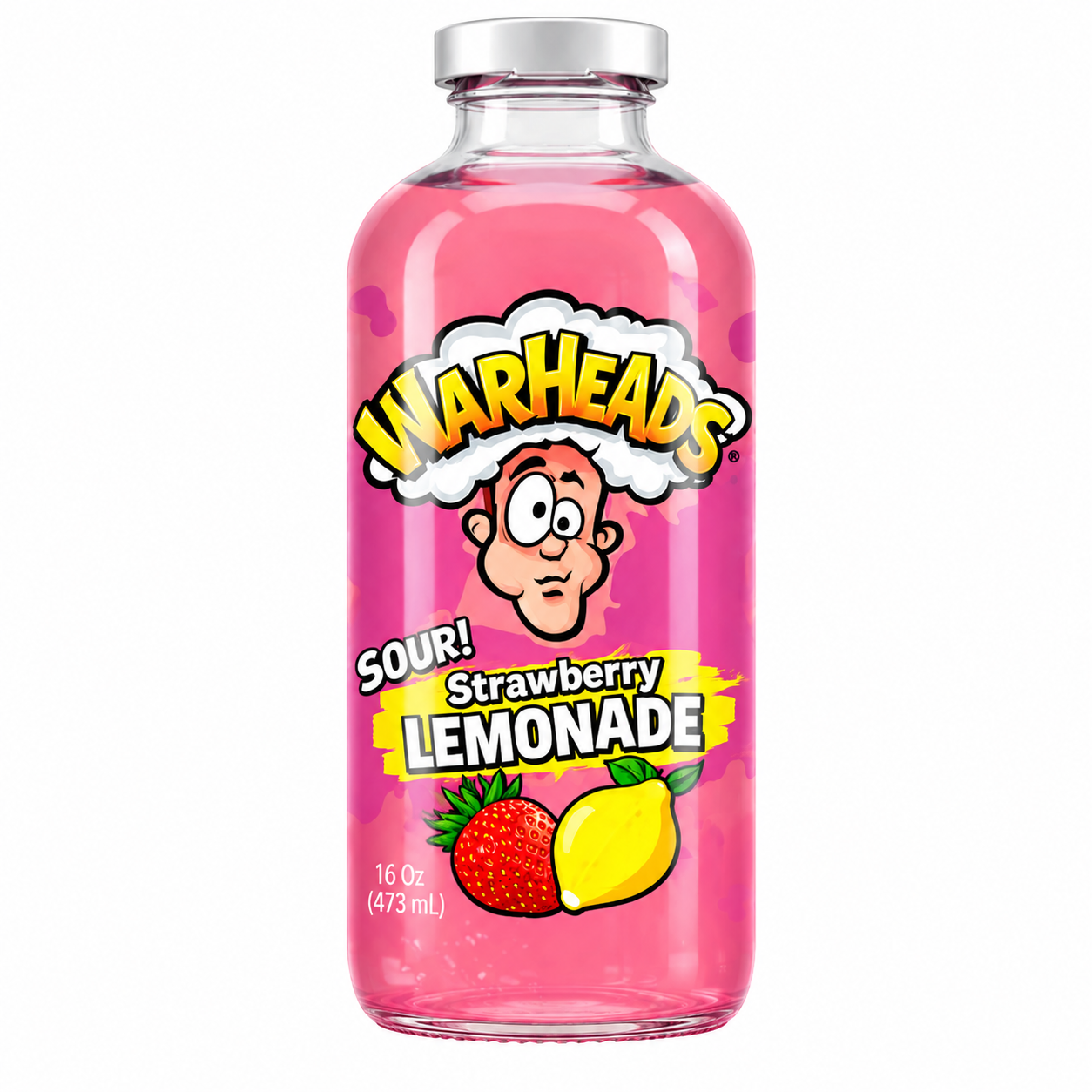 Warheads Sour Strawberry Lemonade 473mL (12 Per Outer)