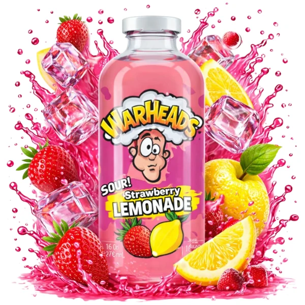 Warheads Sour Strawberry Lemonade 473mL (12 Per Outer) - Image 2